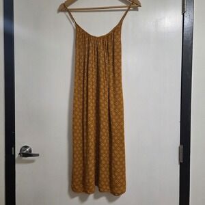 H&M Womens Casual Flowy Floral Burnt Orange summer Dress Waist Tie Size 4